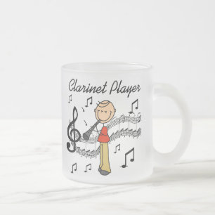 Caneca De Café Vidro Jateado Camisetas e Presentes do Tocador de Clarinete Masc