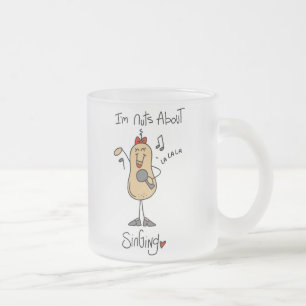 Caneca De Café Vidro Jateado Camisetas e Presentes Loucos por Cantar