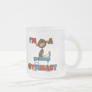 Caneca De Café Vidro Jateado Camisetas e Presentes Macaco Eu Sou um Ginasta