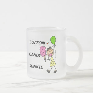 Caneca De Café Vidro Jateado Camisetas e Presentes para Adictos de Algodão Doce