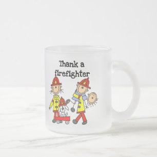 Caneca De Café Vidro Jateado Camisetas e Presentes para Agradecer a um Bombeiro