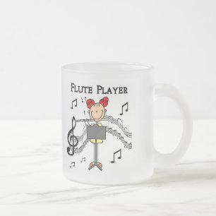 Caneca De Café Vidro Jateado Camisetas e Presentes para Flautistas