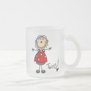 Caneca De Café Vidro Jateado Camisetas e Presentes para Grávidas de Gêmeos
