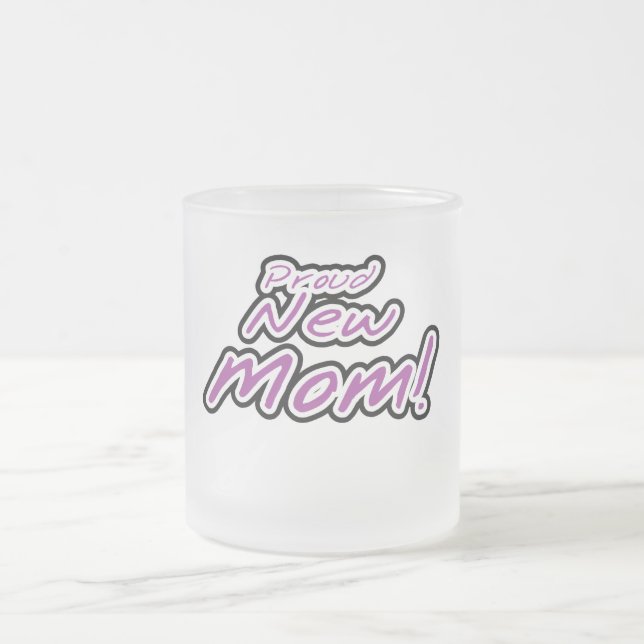 Caneca De Café Vidro Jateado Camisetas e presentes roxos da nova mãe orgulhosos (Centro)