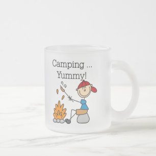 Caneca De Café Vidro Jateado Camping é Camisetas e Presentes Yummy