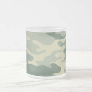 Caneca De Café Vidro Jateado Camuflagem