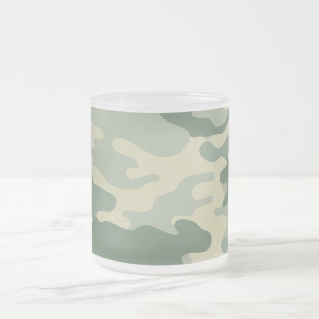 Caneca De Café Vidro Jateado Camuflagem (Centro)