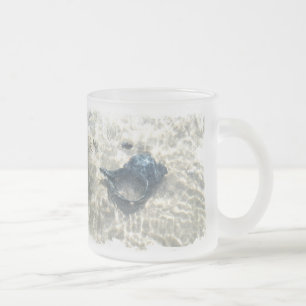 Caneca De Café Vidro Jateado Cana Negra