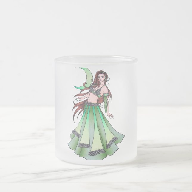 Caneca De Café Vidro Jateado Cancer Belly Dancer (Centro)