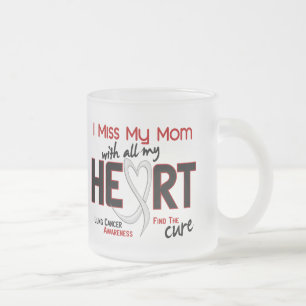 Caneca De Café Vidro Jateado Câncer pulmonar mim senhorita Meu Mamã