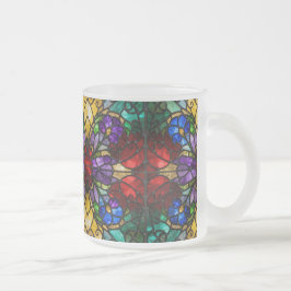Caneca De Café Vidro Jateado Caneca de Arte em Vidro Colorido Floral