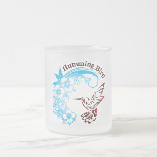 Caneca De Café Vidro Jateado Caneca de Vidro Beija-flor