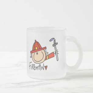 Caneca De Café Vidro Jateado Caneca de Vidro Bombeiro
