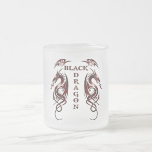 Caneca De Café Vidro Jateado Caneca de Vidro Dragão Preto