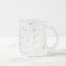 Caneca De Café Vidro Jateado Caneca de vidro floral Daisy | Desi de flor desenh