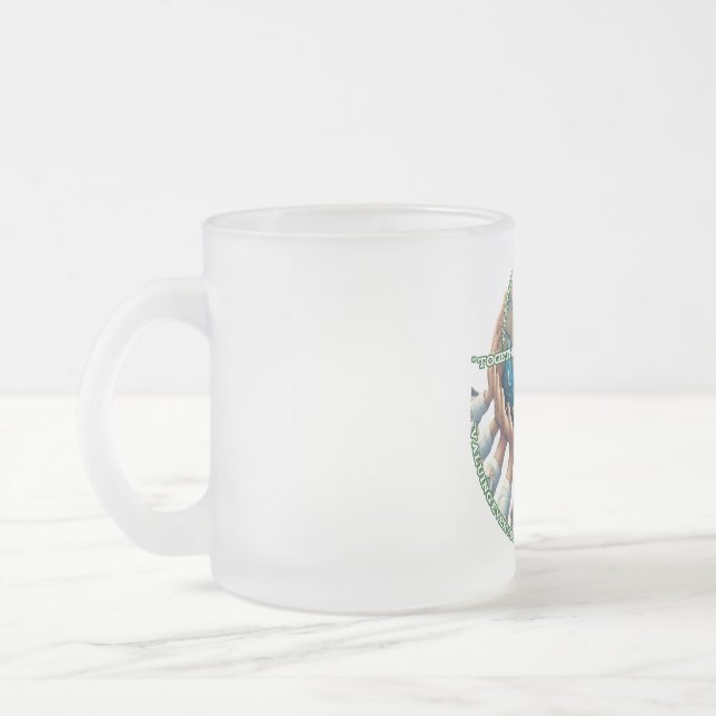 Caneca De Café Vidro Jateado Caneca de Vidro Fosco, 300 ml (Esquerda)