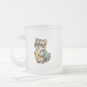 Caneca De Café Vidro Jateado Caneca de Vidro Fosco Aluno Guaxinim Fofinho