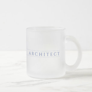 Caneca De Café Vidro Jateado Caneca de Vidro Fosco ARCHITECT / Azul Marinho