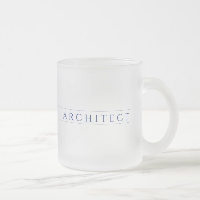 Caneca De Café Vidro Jateado Caneca de Vidro Fosco ARCHITECT / Azul Marinho (Direita)