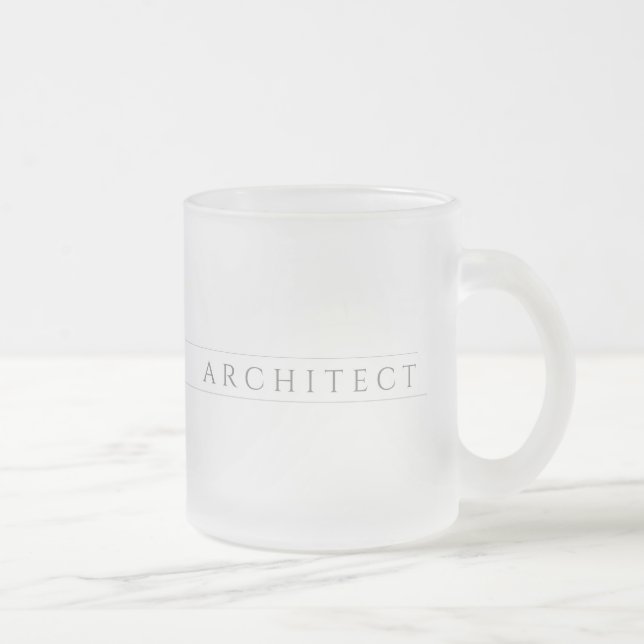 Caneca De Café Vidro Jateado Caneca de Vidro Fosco ARCHITECT / Cinza (Direita)