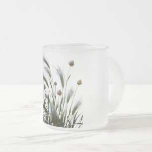 Caneca De Café Vidro Jateado "Caneca de Vidro Fosco Botânico Elegante"