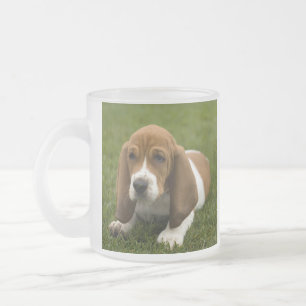 Caneca De Café Vidro Jateado Caneca de Vidro Fosco Cachorrinho Basset Hound Amo