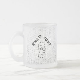 Caneca De Café Vidro Jateado ☕ Caneca de Vidro Fosco com "Seja Bom para Si Mesm