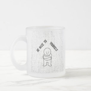 Caneca De Café Vidro Jateado ☕ Caneca de Vidro Fosco com "Seja Bom para Si Mesm