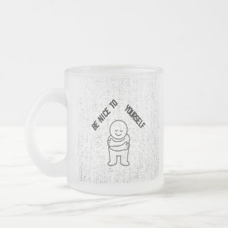 Caneca De Café Vidro Jateado ☕ Caneca de Vidro Fosco com "Seja Bom para Si Mesm