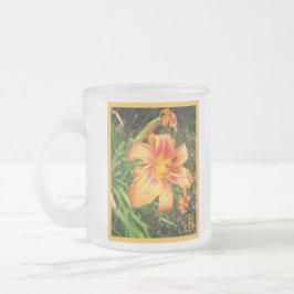 Caneca De Café Vidro Jateado Caneca de Vidro Fosco Day Lily