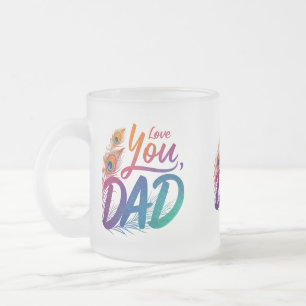 Caneca De Café Vidro Jateado Caneca de Vidro Fosco - Design "Eu Te Amo, Pai" (2