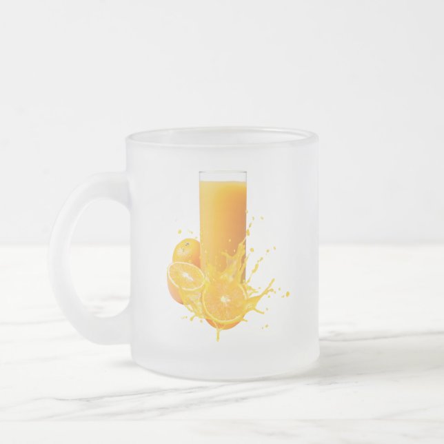 Caneca De Café Vidro Jateado Caneca de Vidro Fosco Elegante (Esquerda)