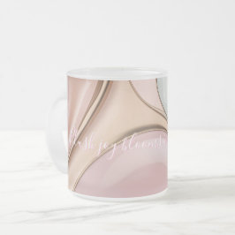 Caneca De Café Vidro Jateado Caneca de vidro fosco em gráfico abstrato elegante