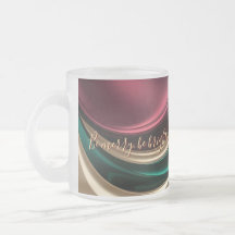 Caneca de vidro fosco em gráfico elegante