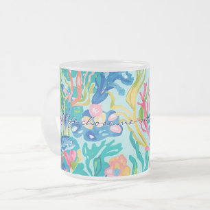 Caneca De Café Vidro Jateado Caneca de vidro fosco em gráfico estiloso
