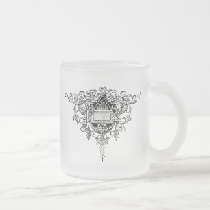 Caneca De Café Vidro Jateado Caneca de Vidro Fosco Fancy Flourish