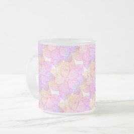 Caneca De Café Vidro Jateado Caneca de Vidro Fosco Floral Artística do Pôr do S