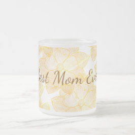 Caneca De Café Vidro Jateado Caneca de Vidro Fosco Floral Iluminada pelo Sol "M