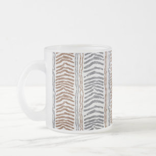 Caneca De Café Vidro Jateado Caneca de Vidro Fosco Listra Cinza Marrom Moderna