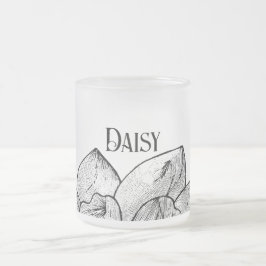 Caneca De Café Vidro Jateado Caneca de Vidro Fosco Personalizada Daisy