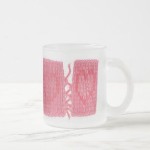 Caneca De Café Vidro Jateado Caneca de Vidro Fosco TECIDO DE DOIS CORAÇÕES