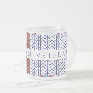 Caneca De Café Vidro Jateado Caneca de Vidro Fosco "VETERANO AMERICANO"