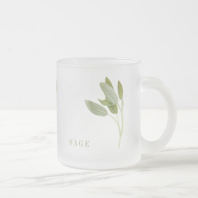 CANECA DE CAFÉ VIDRO JATEADO CANECA DE VIDRO FROSTED COM SAGE FRESCO (Direita)
