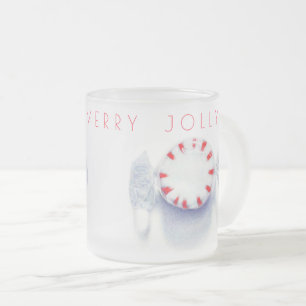CANECA DE CAFÉ VIDRO JATEADO CANECA DE VIDRO FROSTED FELIZ NATAL DOCE DE HORTEL