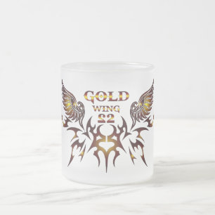 Caneca De Café Vidro Jateado Caneca de Vidro Gold Wing-2