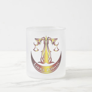 Caneca De Café Vidro Jateado Caneca de Vidro Libra Zodíaco