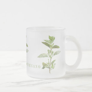 CANECA DE CAFÉ VIDRO JATEADO CANECA DE VIDRO NEVOADO COM ORÉGANO FRESCO