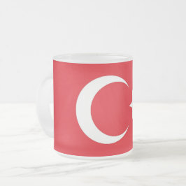 Caneca De Café Vidro Jateado Caneca de vidro pequena fosca com a bandeira da Tu