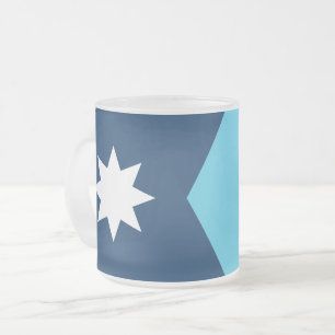 Caneca De Café Vidro Jateado Caneca de vidro pequena fosca com a bandeira de Mi