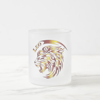 Caneca De Café Vidro Jateado Caneca de Vidro Zodíaco Leão